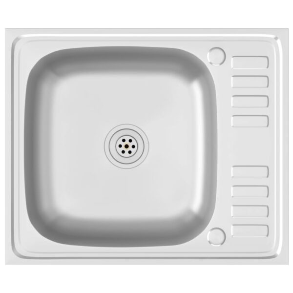 Kuhinjski sudoper s cjedilom srebrni 500 x 600 x 155 mm čelični - Slika 2