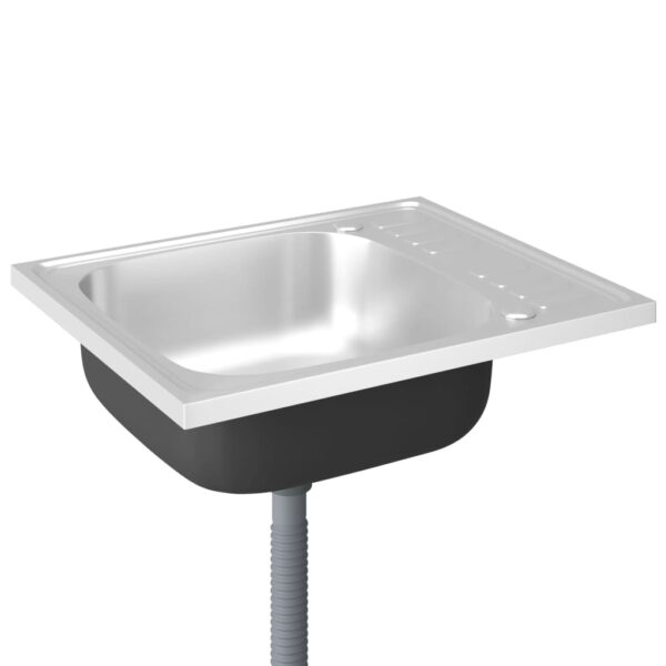 Kuhinjski sudoper s cjedilom srebrni 500 x 600 x 155 mm čelični - Slika 5