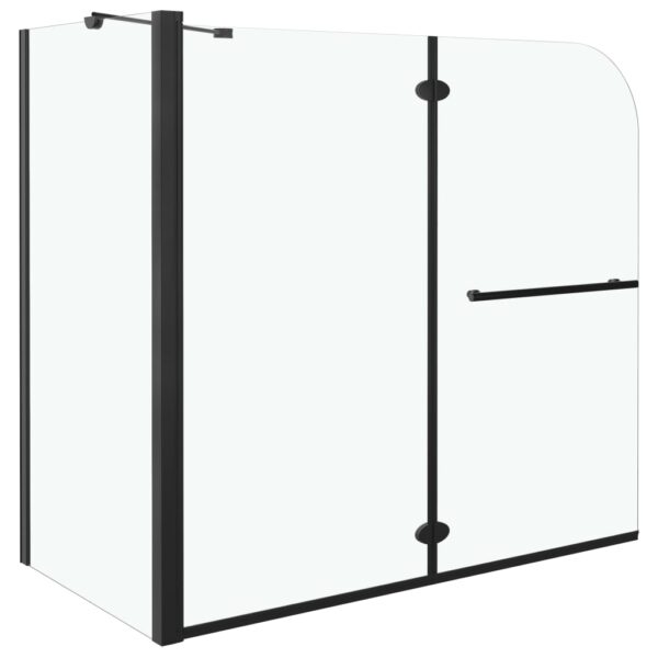 Dvostruka preklopna tuš-kabina ESG 120 x 68 x 130 cm crna - Slika 2