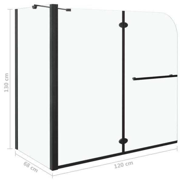 Dvostruka preklopna tuš-kabina ESG 120 x 68 x 130 cm crna - Slika 7