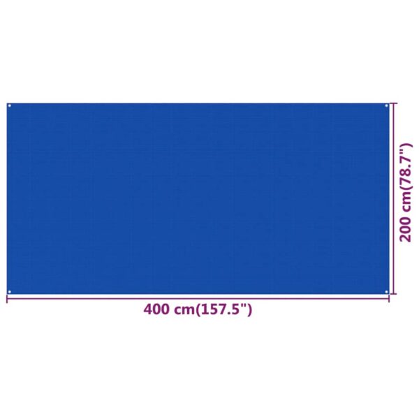 Tepih za šator 200 x 400 cm plavi HDPE - Slika 4