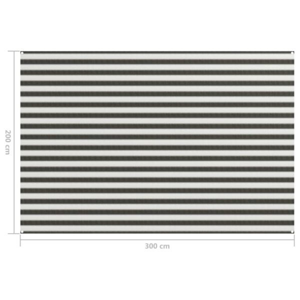 Tepih za šator 200 x 300 cm antracit i bijeli - Slika 4