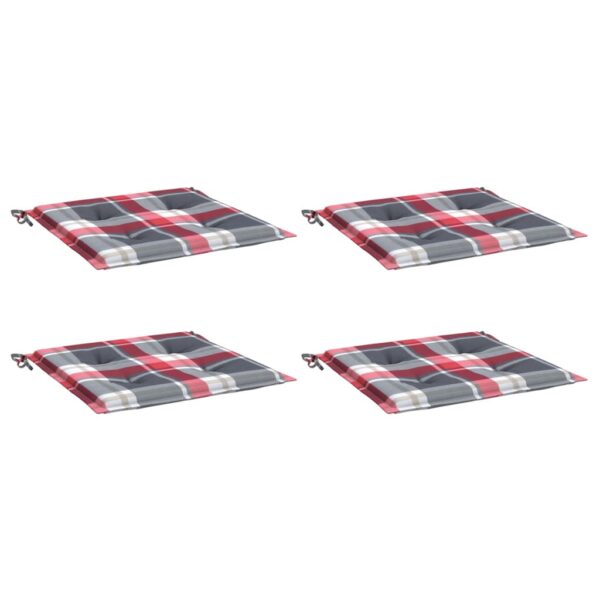 Jastuci za vrtne stolice 4kom crveni karirani 50x50x3cm tkanina - Slika 3