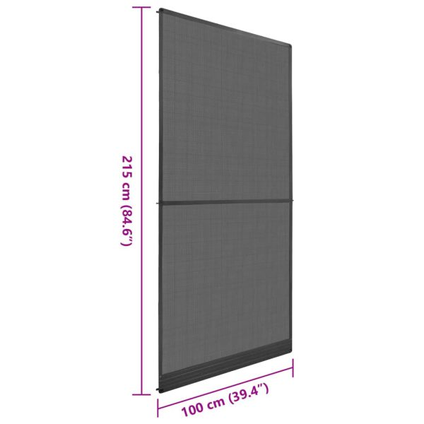Krilni zaslon protiv insekata za vrata antracit 100 x 215 cm - Slika 9