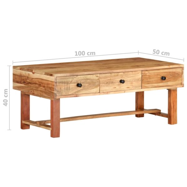 Stolić za kavu 100 x 50 x 40 cm od masivnog drva bagrema - Slika 8