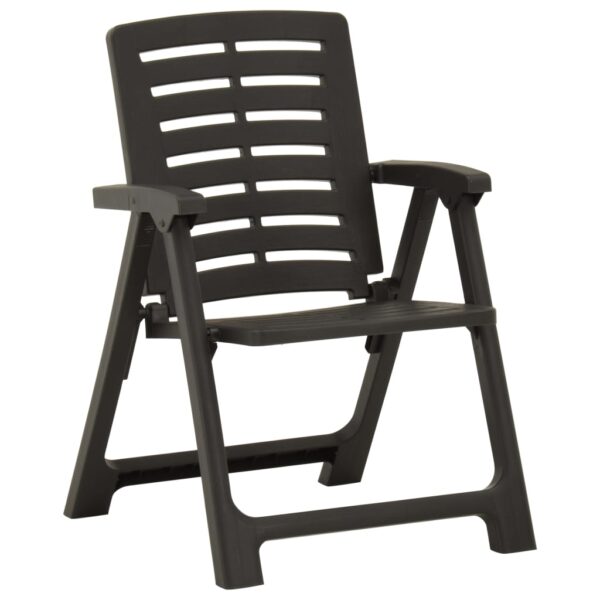 3-dijelni sklopivi bistro set plastični sivi - Slika 4