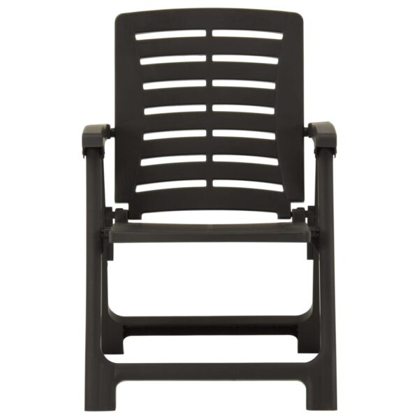 3-dijelni sklopivi bistro set plastični sivi - Slika 5