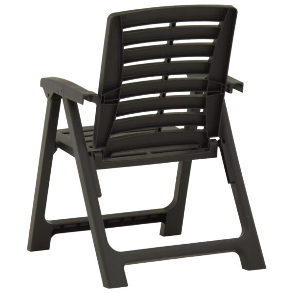 3-dijelni sklopivi bistro set plastični sivi - Slika 6