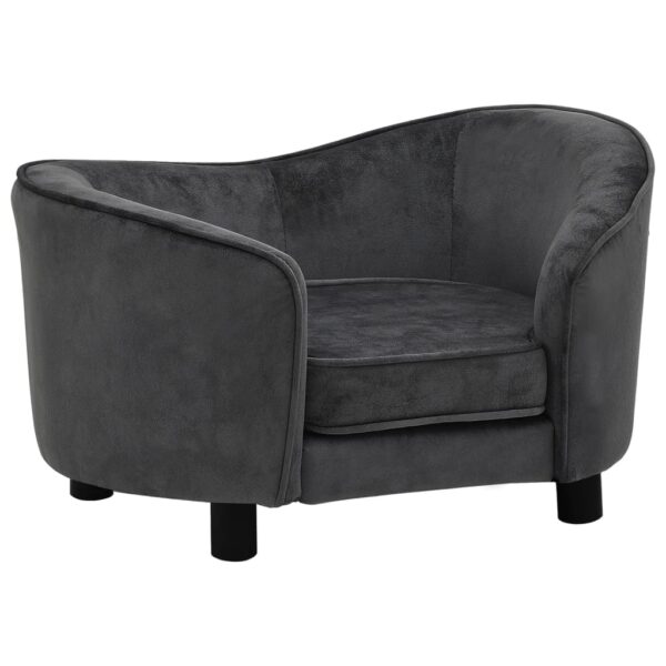 Sofa za pse tamnosiva 69 x 49 x 40 cm plišana - Slika 2