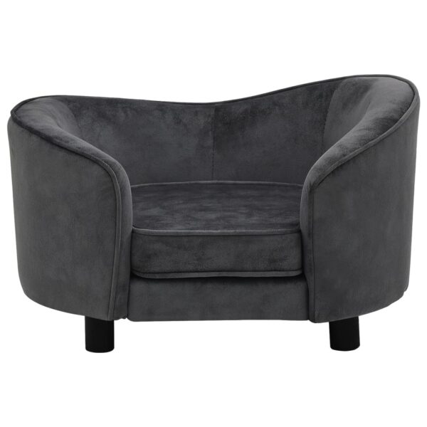 Sofa za pse tamnosiva 69 x 49 x 40 cm plišana - Slika 3