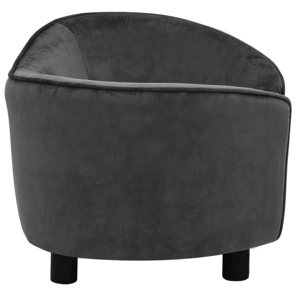 Sofa za pse tamnosiva 69 x 49 x 40 cm plišana - Slika 4