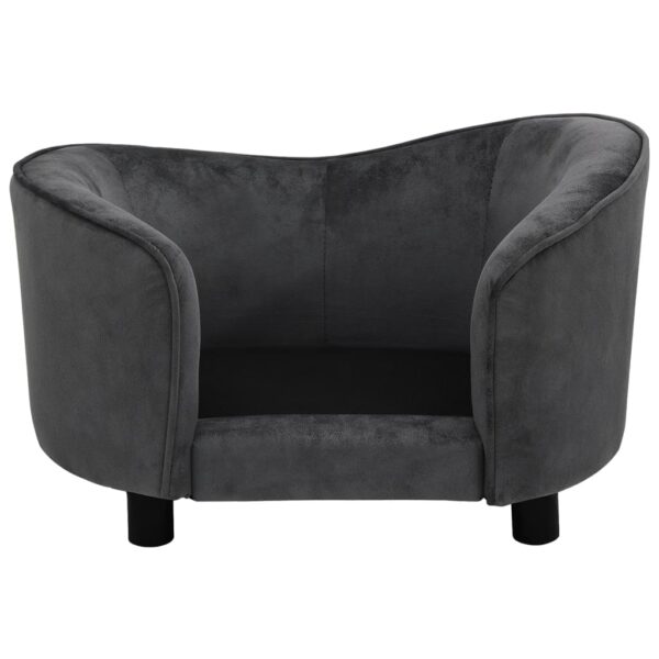 Sofa za pse tamnosiva 69 x 49 x 40 cm plišana - Slika 6