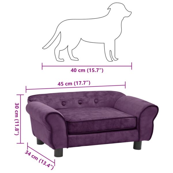 Sofa za pse bordo 72 x 45 x 30 cm plišana - Slika 9