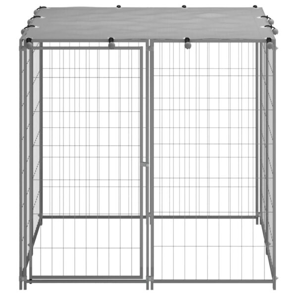 Kavez za pse srebrni 110 x 110 x 110 cm čelični - Slika 2