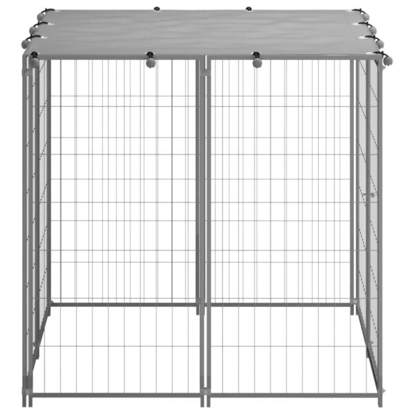 Kavez za pse srebrni 110 x 110 x 110 cm čelični - Slika 3