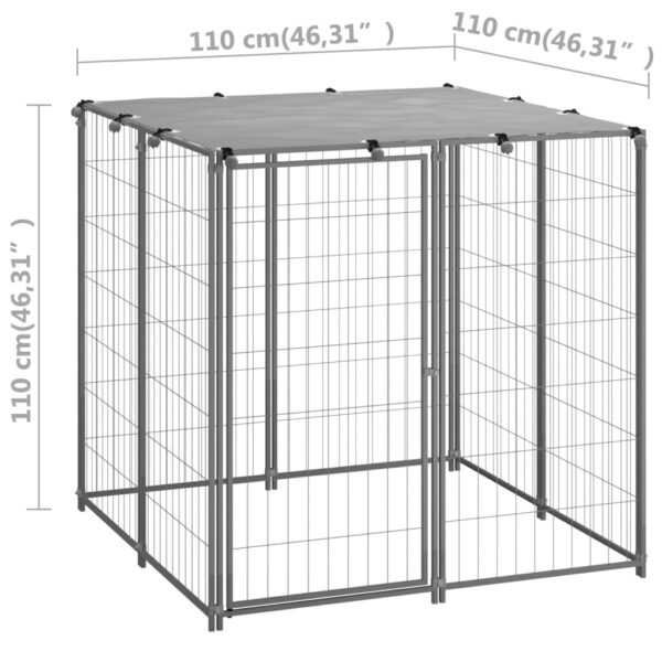Kavez za pse srebrni 110 x 110 x 110 cm čelični - Slika 6