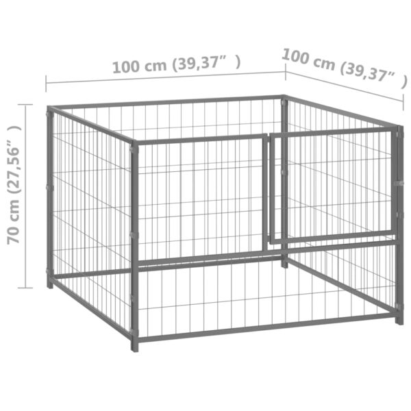 Kavez za pse srebrni 100 x 100 x 70 cm čelični - Slika 5