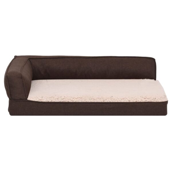 Ergonomski madrac za pse 60 x 42 cm flis izgled platna smeđi - Slika 3