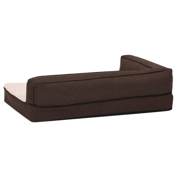 Ergonomski madrac za pse 60 x 42 cm flis izgled platna smeđi - Slika 5