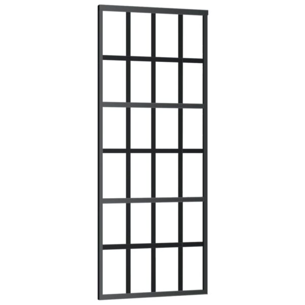 Klizna vrata od stakla ESG i aluminija 76 x 205 cm crna - Slika 2