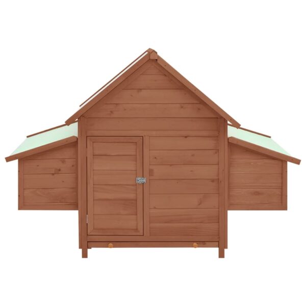 Kokošinjac boja kave i bijela 152x96x110 cm od masivne jelovine - Slika 3