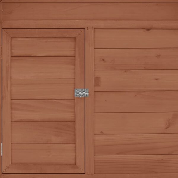 Kokošinjac boja kave i bijela 152x96x110 cm od masivne jelovine - Slika 6