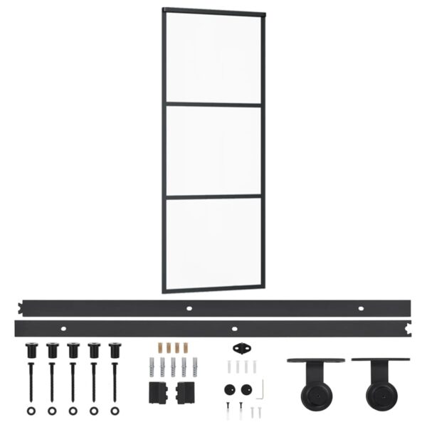 Klizna vrata s priborom ESG staklo i aluminij 76 x 205 cm - Slika 2