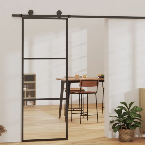 Klizna vrata s priborom ESG staklo i aluminij 76 x 205 cm