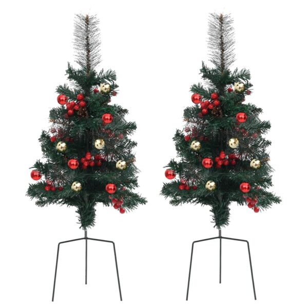Umjetna božićna drvca za staze 2 kom 76 cm PVC - Slika 2
