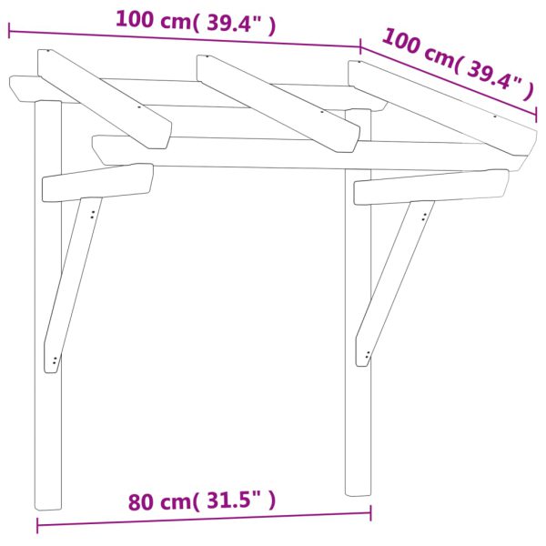 Nadstrešnica za vrata 100x100x80 cm od impregnirane borovine - Slika 7