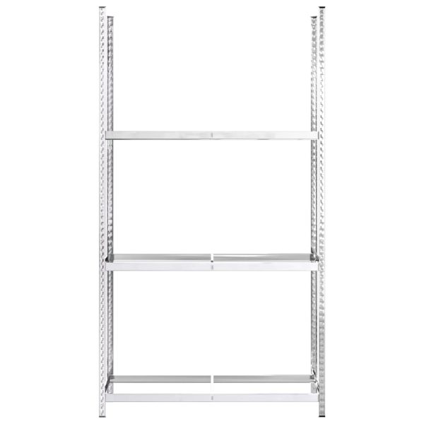 Stalak za gume s 3 razine srebrni 110 x 40 x 200 cm čelični - Slika 4