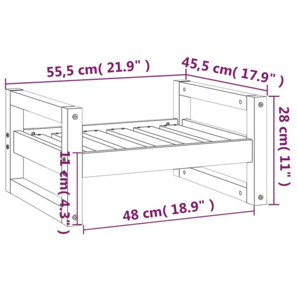 Krevet za pse 55,5 x 45,5 x 28 cm od masivne borovine - Slika 8