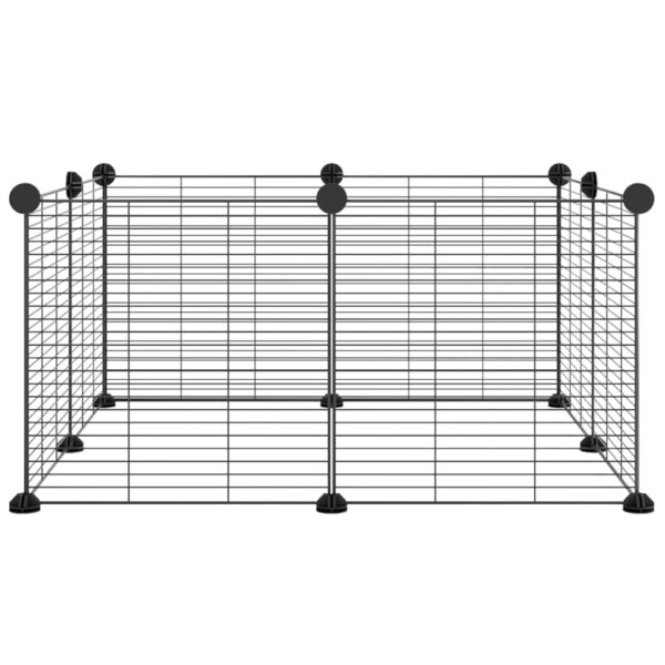 Kavez za kućne ljubimce s 8 panela crni 35 x 35 cm čelični - Slika 2