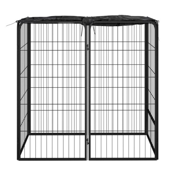 Ograda za pse sa 6 panela crna 50 x 100 cm čelik obložen prahom - Slika 2