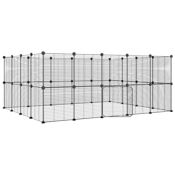 Kavez za ljubimce s 36 panela i vratima crni 35 x 35 cm čelični - Slika 2