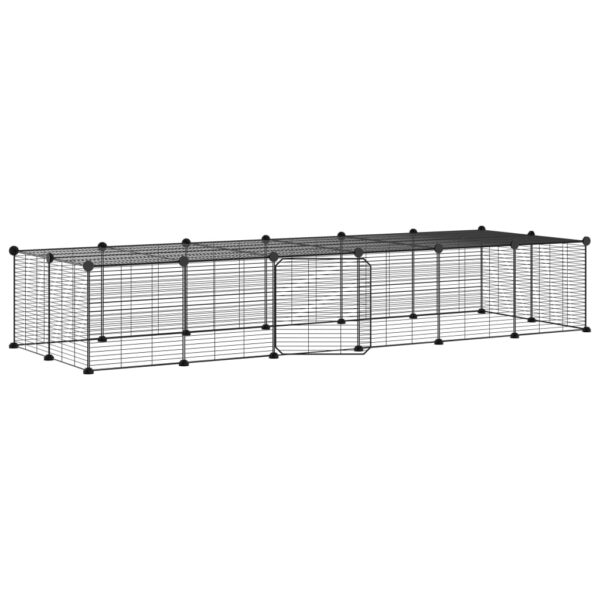 Kavez za ljubimce s 28 panela i vratima crni 35 x 35 cm čelični - Slika 2