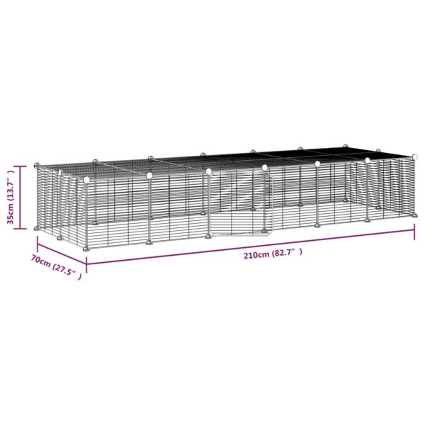 Kavez za ljubimce s 28 panela i vratima crni 35 x 35 cm čelični - Slika 4