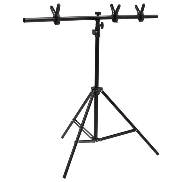 Stalak za pozadinu u obliku slova T crni 91 x 60 x (70-200) cm - Slika 2