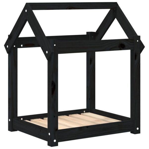 Krevet za pse crni 61x50x70 cm od masivne borovine - Slika 2