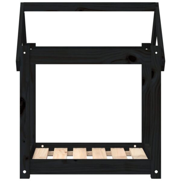Krevet za pse crni 61x50x70 cm od masivne borovine - Slika 5