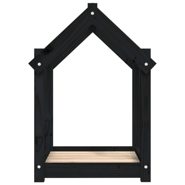 Krevet za pse crni 61x50x70 cm od masivne borovine - Slika 6