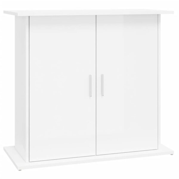Stalak za akvarij sjajni bijeli 81x36x73 cm konstruirano drvo - Slika 2