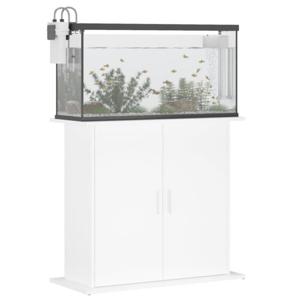Stalak za akvarij sjajni bijeli 81x36x73 cm konstruirano drvo - Slika 3