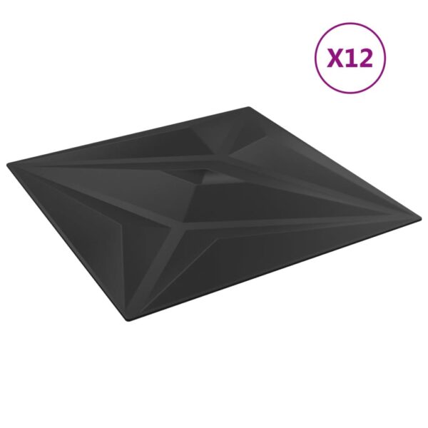Zidni paneli 12 kom crni 50 x 50 cm XPS 3 m² uzorak zvijezde - Slika 3