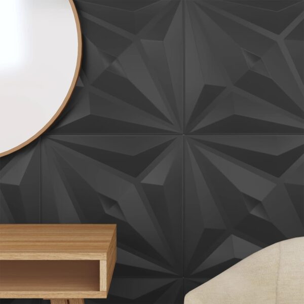 Zidni paneli 12 kom crni 50 x 50 cm XPS 3 m² uzorak zvijezde - Slika 4