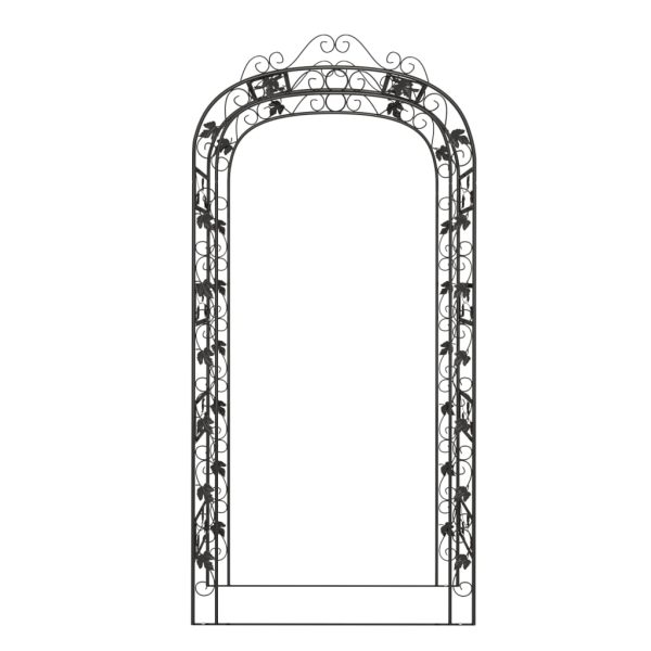 Vrtni luk crni 116 x 45 x 240 cm čelični - Slika 3