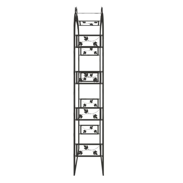 Vrtni luk crni 116 x 45 x 240 cm čelični - Slika 4