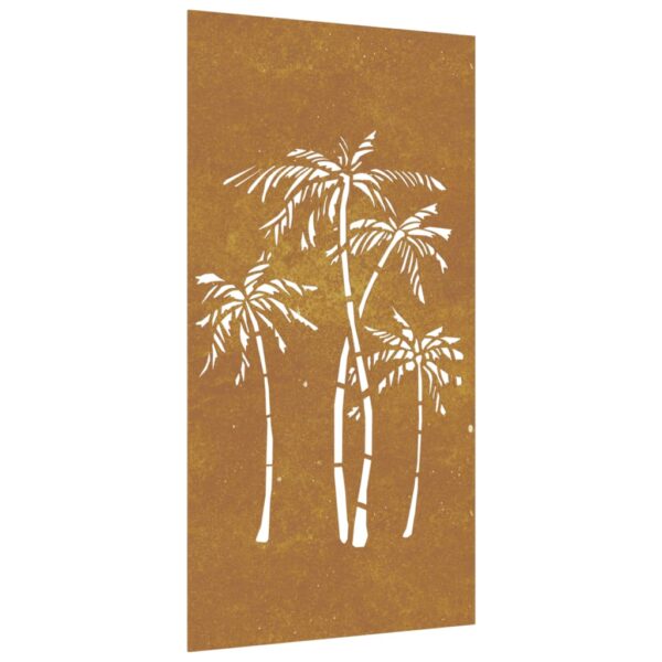 Vrtni zidni ukras 105 x 55 cm čelik COR-TEN s uzorkom palme - Slika 2