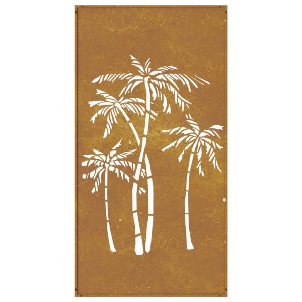 Vrtni zidni ukras 105 x 55 cm čelik COR-TEN s uzorkom palme - Slika 5