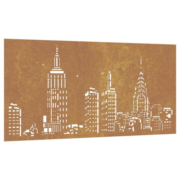 Vrtni zidni ukras 105 x 55 cm čelik COR-TEN s uzorkom horizonta - Slika 2